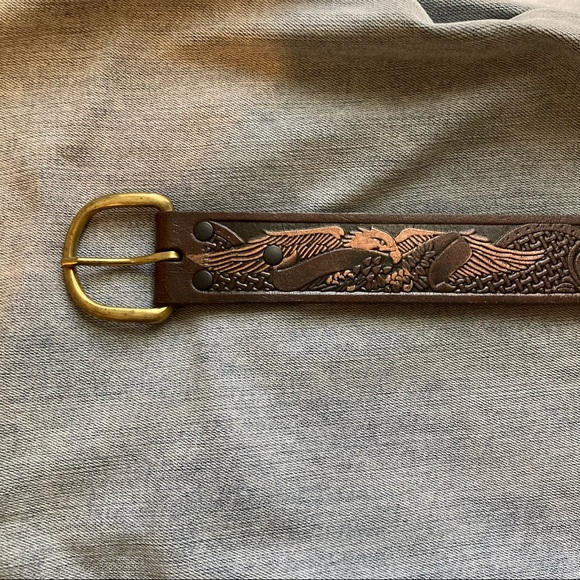 Wrangler Leather Eagle Belt! NEVER WORN! - Picture 11 of 12
